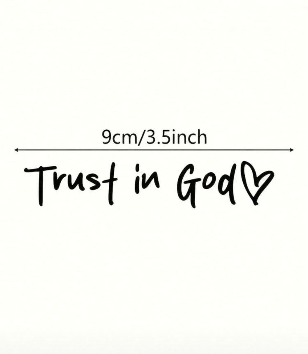 Bible Verses Christian Mirror Sticker - Trust In God, Faith Hope Love, Self Adhesive Shiny Look, Teacher Gifts, "Trust In God" Pattern With Heart Shape