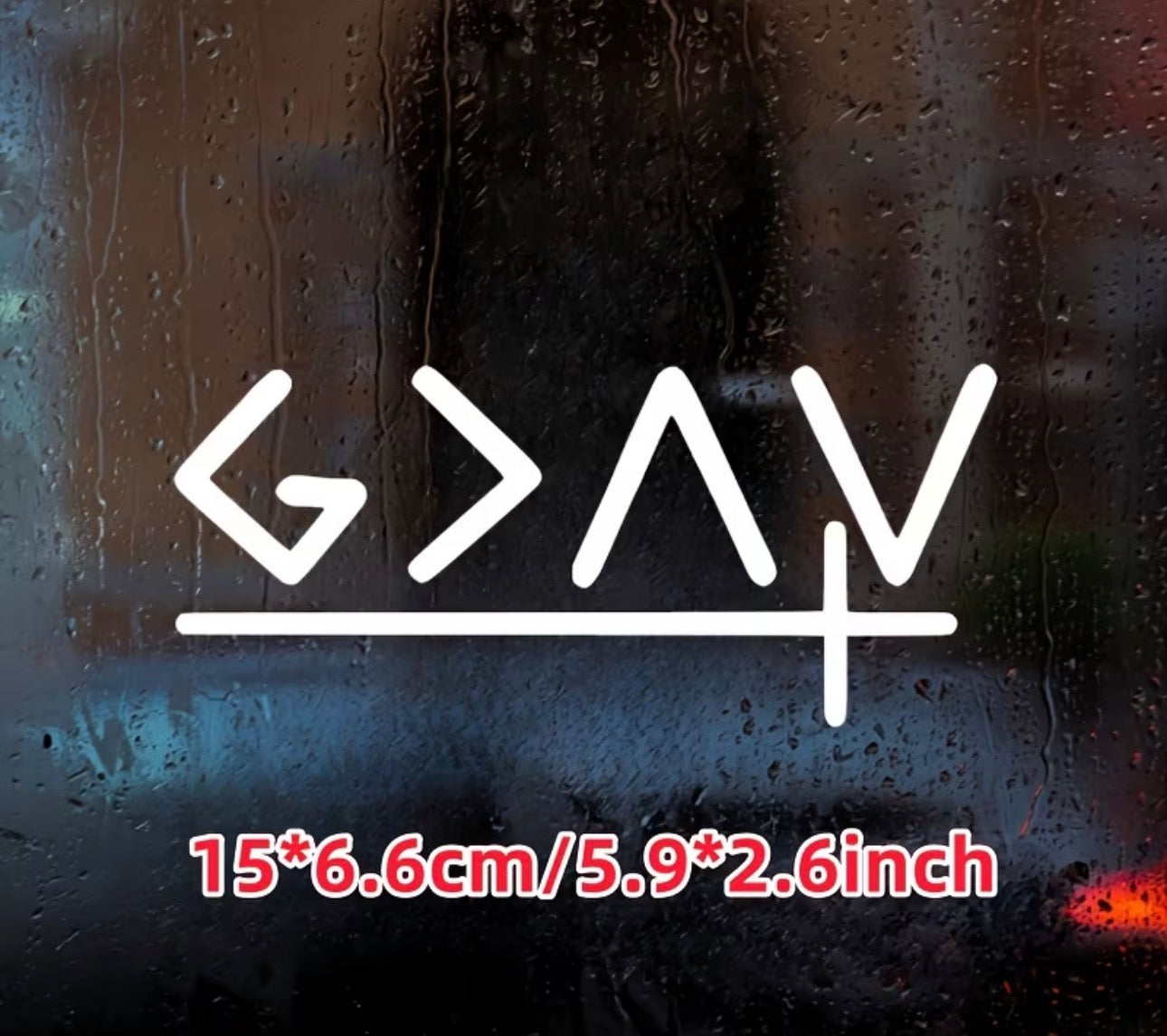 God Is Greater Than The Peaks and The Valleys Vinyl Decal with Cross