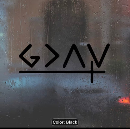 God Is Greater Than The Peaks and The Valleys Vinyl Decal with Cross