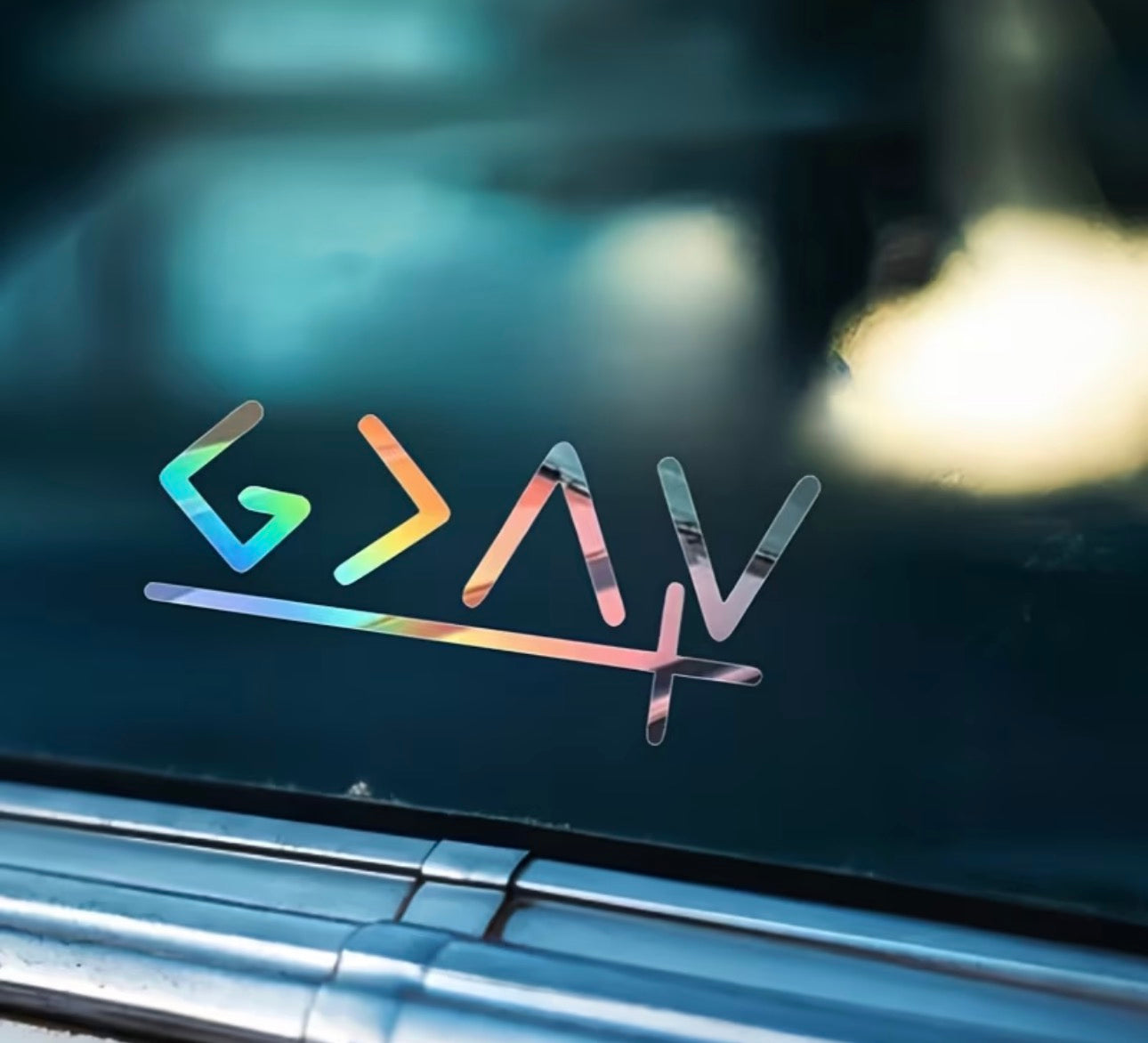 God Is Greater Than The Peaks and The Valleys Vinyl Decal with Cross