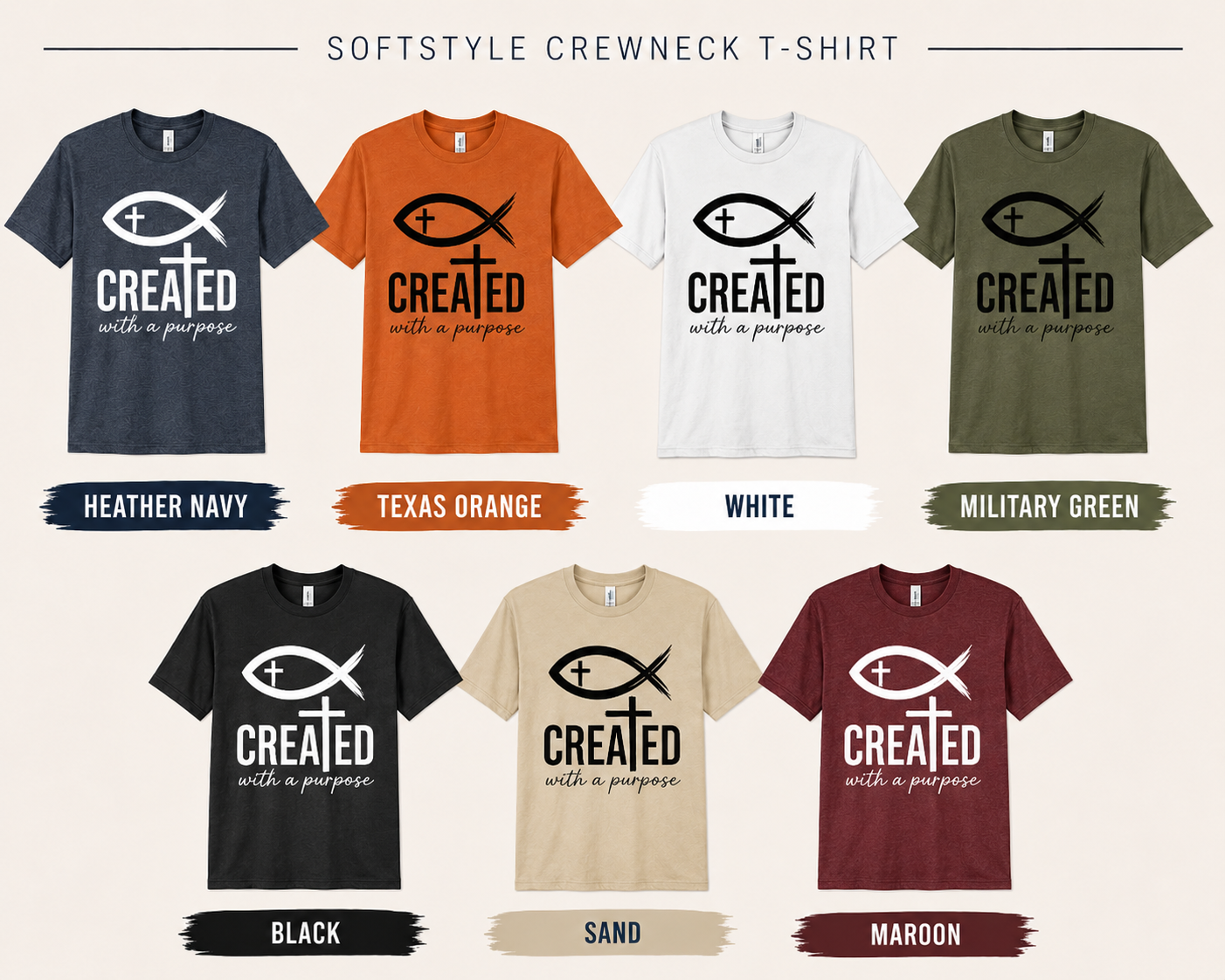 Created With a Purpose - White Graphic