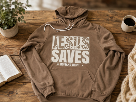 Jesus Saves - White Graphic