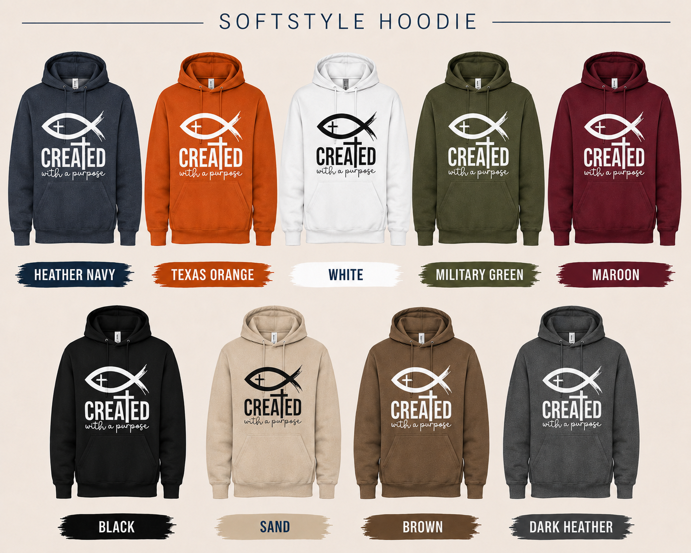 Created with a Purpose - White Graphic