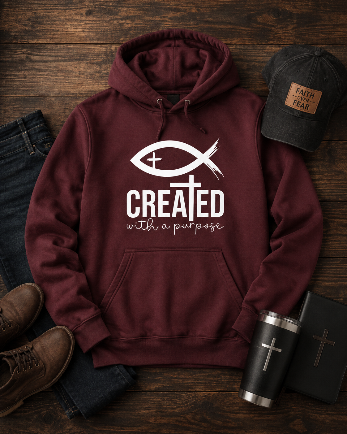 Created with a Purpose - White Graphic
