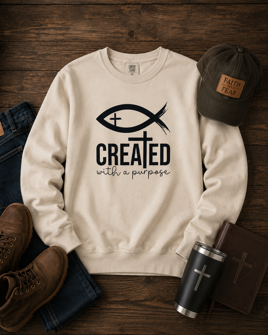Created with a Purpose - Black Graphic