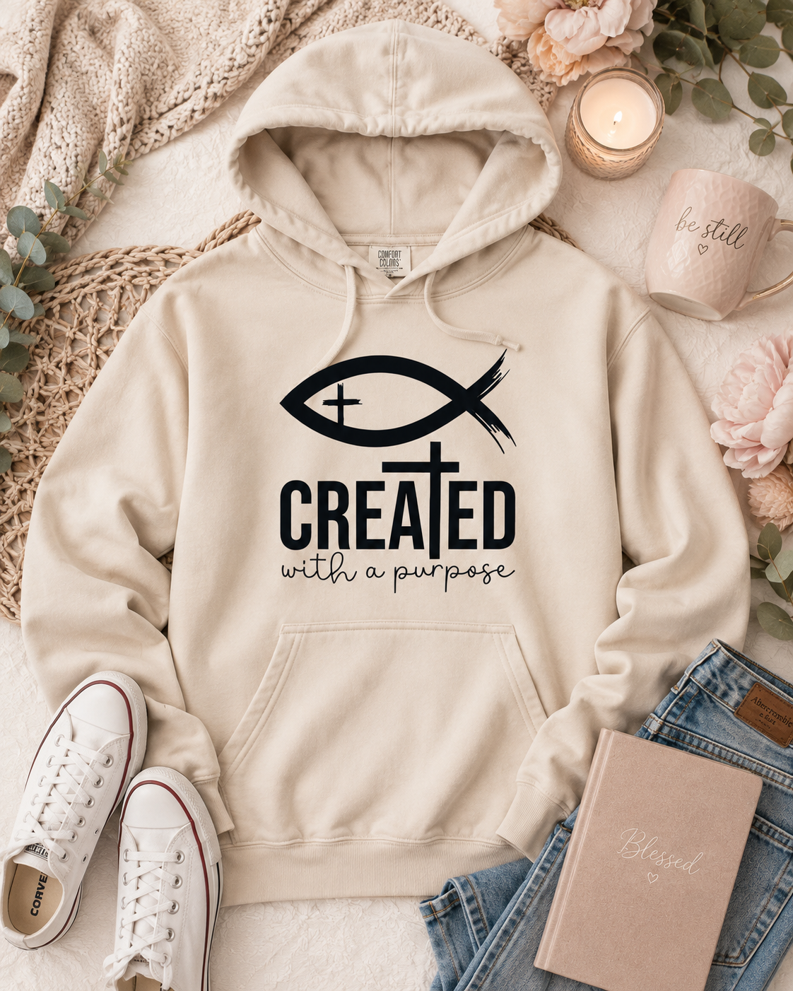 Created with a Purpose - Black Graphic