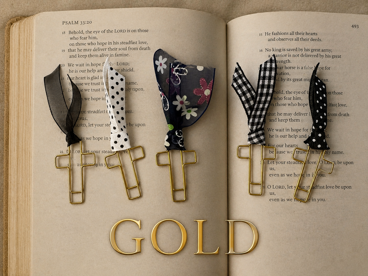 Bible Bookmark Clips with Ribbons