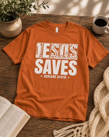 Jesus Saves - White Graphic