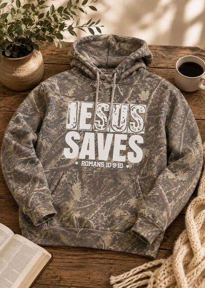 Jesus Saves - White Graphic
