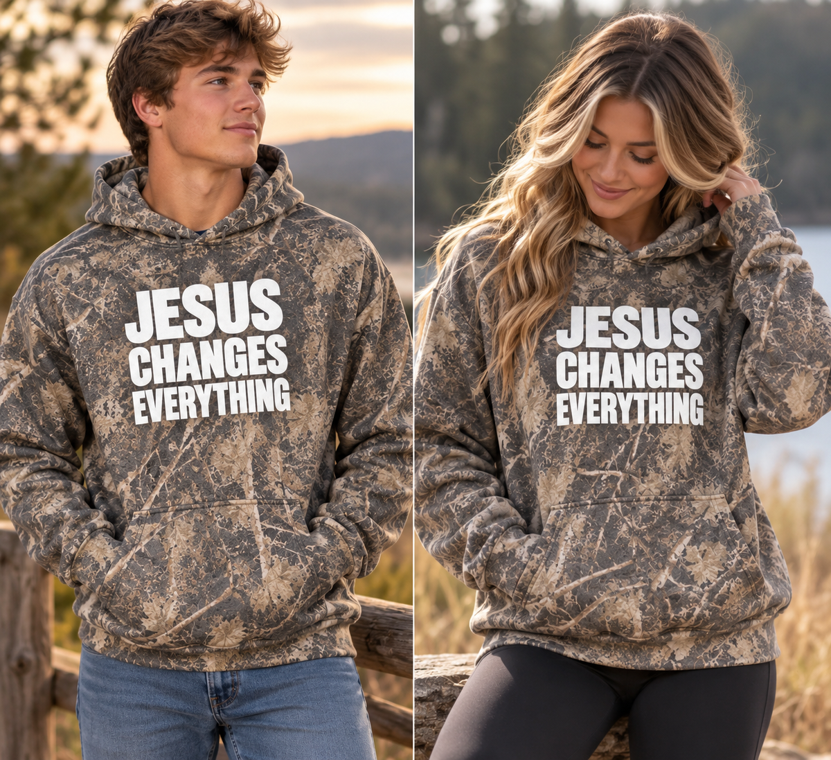 Jesus Changes Everything Deadtree Camo Hoodie