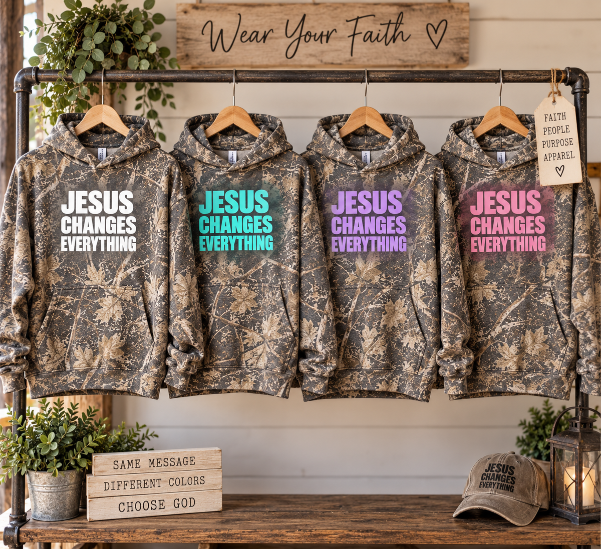 Jesus Changes Everything Deadtree Camo Hoodie