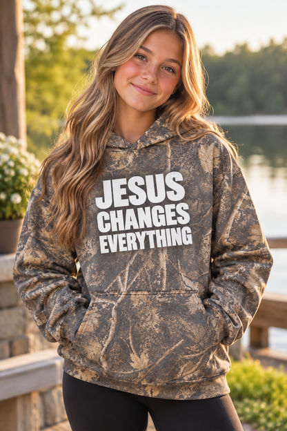 Jesus Changes Everything Deadtree Camo Hoodie