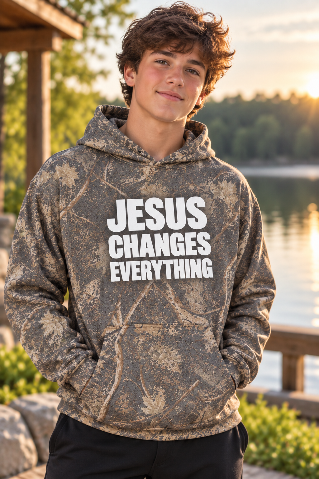 Jesus Changes Everything Deadtree Camo Hoodie