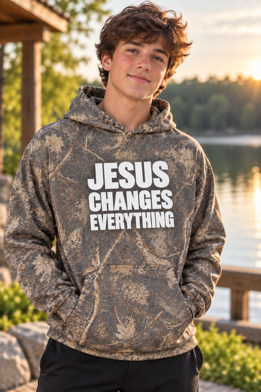 Jesus Changes Everything Deadtree Camo Hoodie